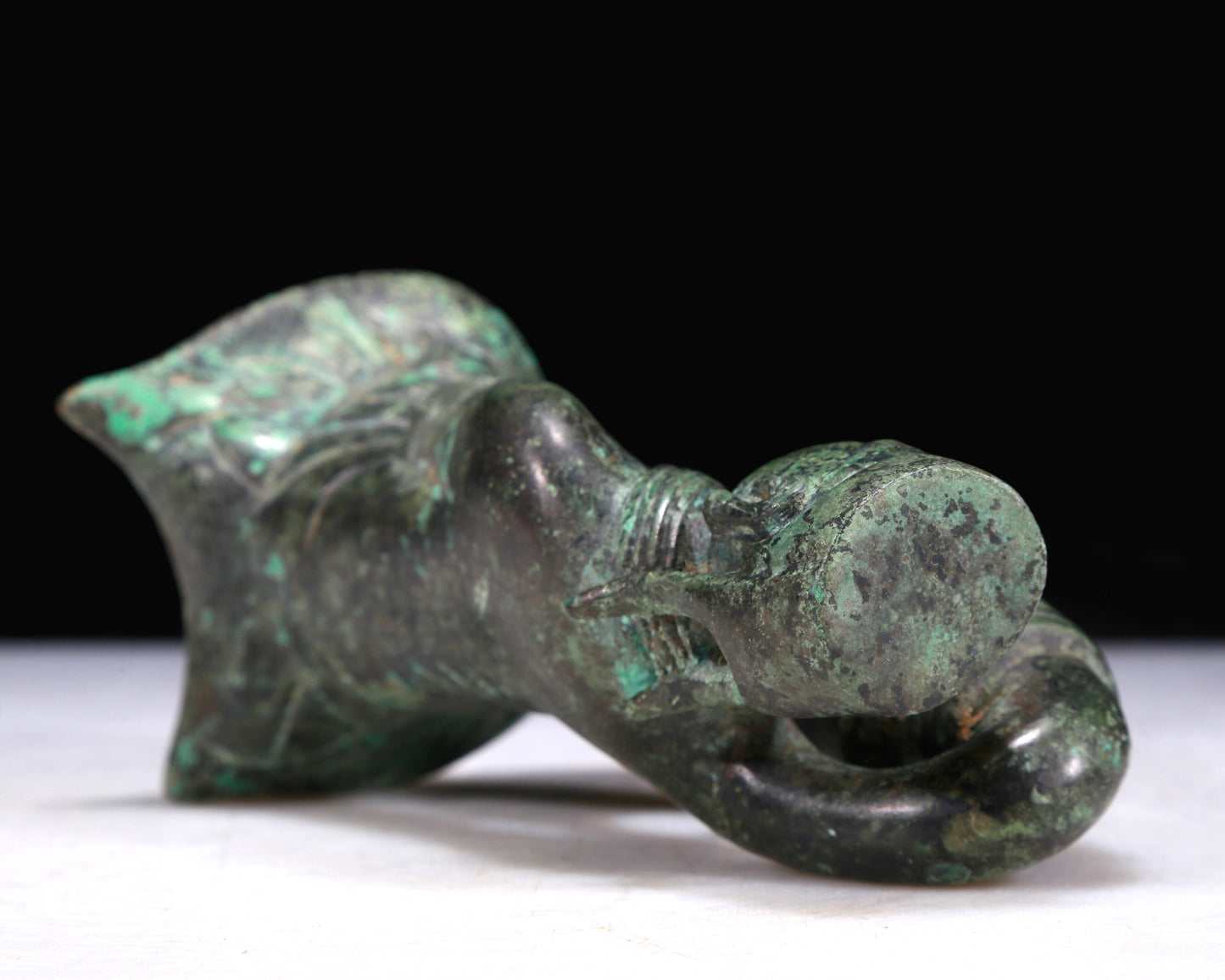 A Precious Bronze Figure-Form Candlestick