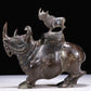 A Precious Bronze Rhinoceros-Form Jar