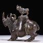 A Precious Bronze Rhinoceros-Form Jar