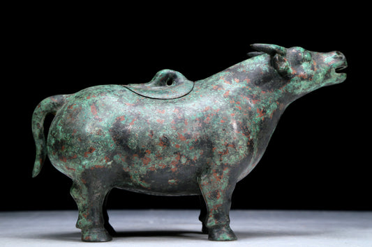 An Archaic Bronze Buffalo-Form Jar