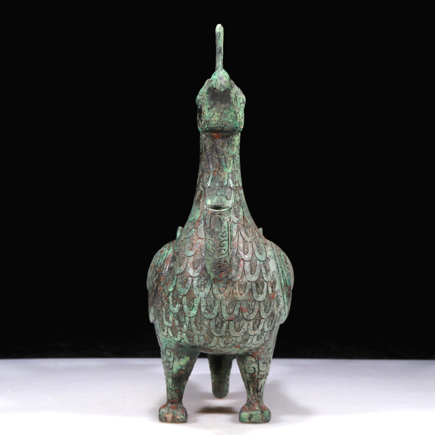 A Fantastic Bronze Mythical Bird-Form Pot With Inscriptions