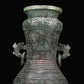 A Fantastic Bronze Beast-Handled Vase And Cover With Inscriptions