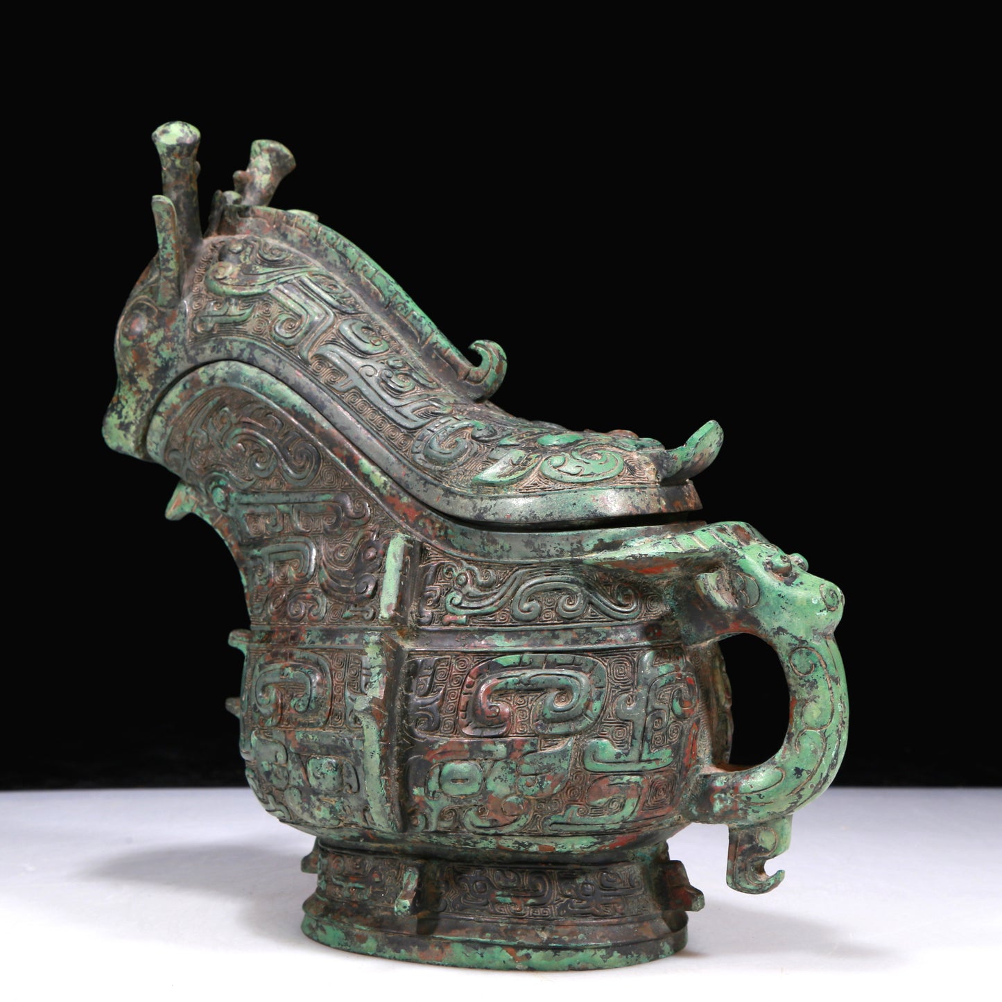 A Fantastic Bronze 'Animal Mask' Ewer With Inscriptions