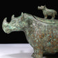 A Fantastic Bronze Rhinoceros-Form Jar With Inscriptions