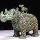 A Fantastic Bronze Rhinoceros-Form Jar With Inscriptions