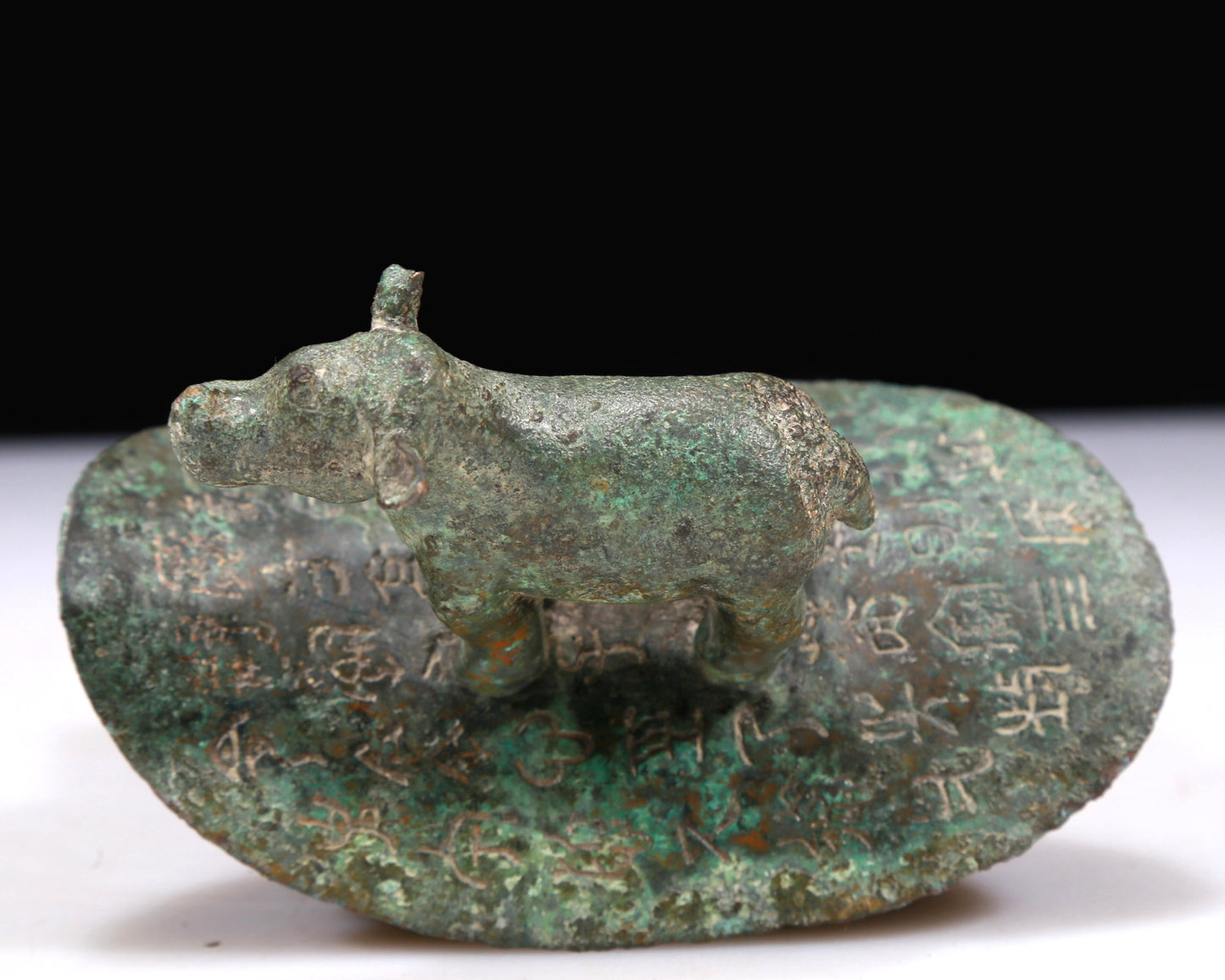 A Fantastic Bronze Rhinoceros-Form Jar With Inscriptions