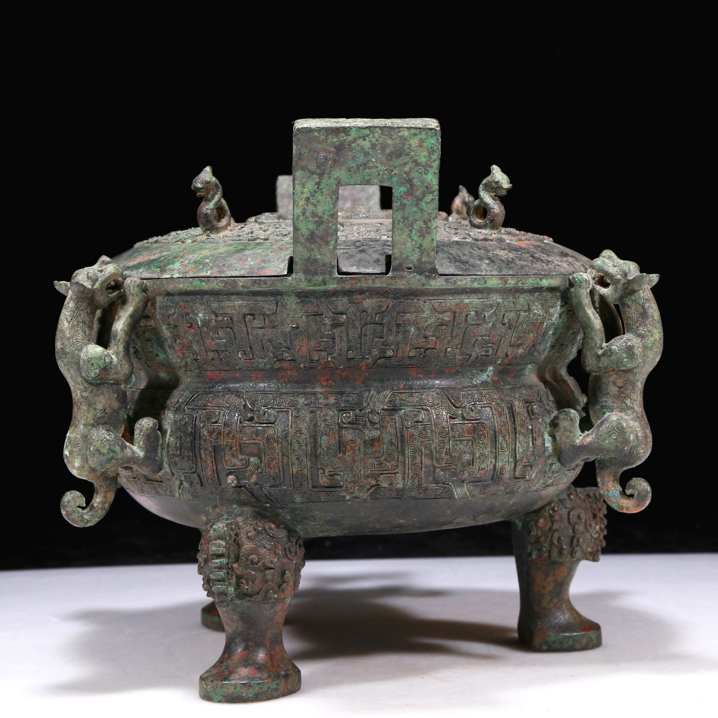 A Fabulous Bronze 'Auspicious Beast' Tripod Censer With Inscriptions