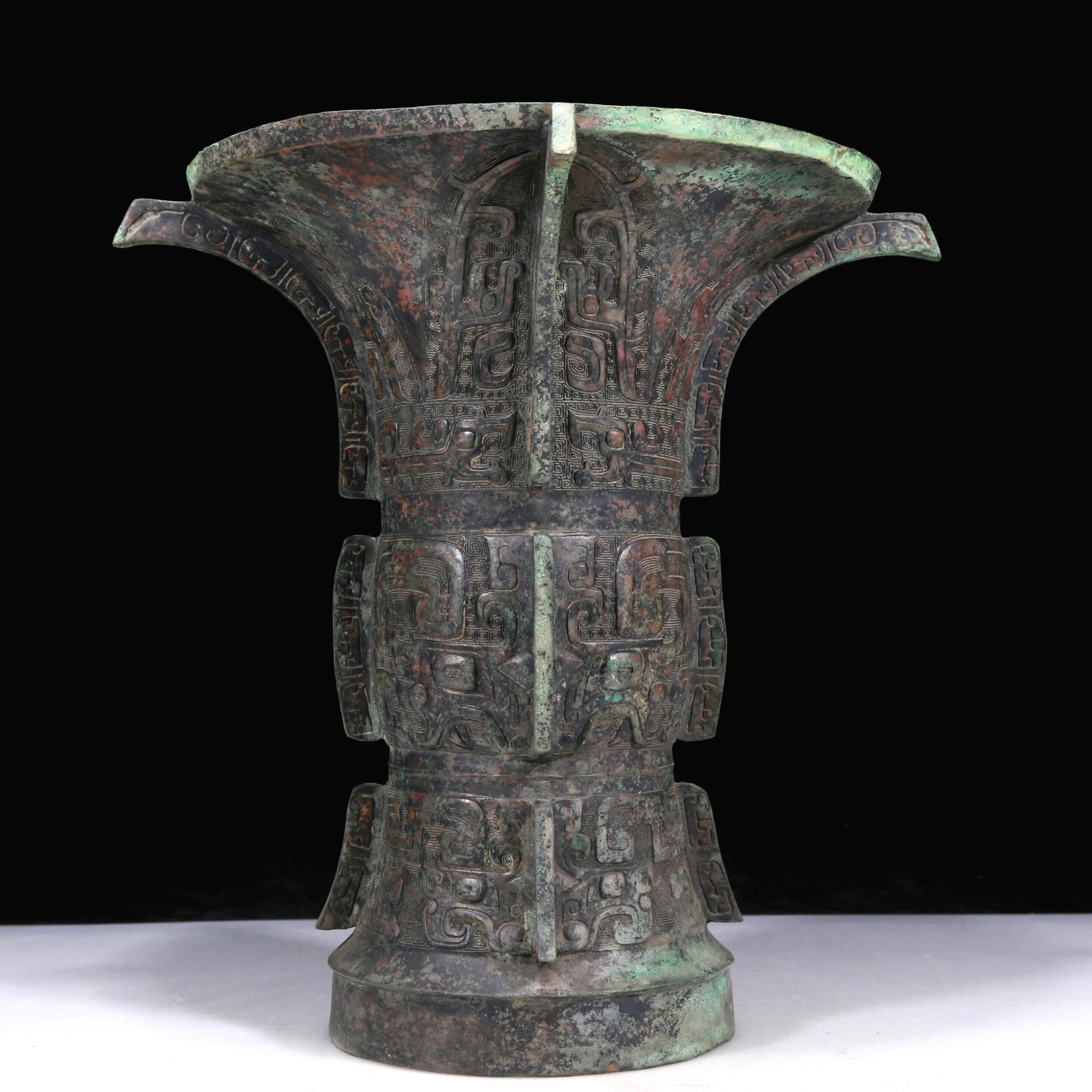 A Fabulous Bronze 'Animal Mask' Vase With Inscriptions