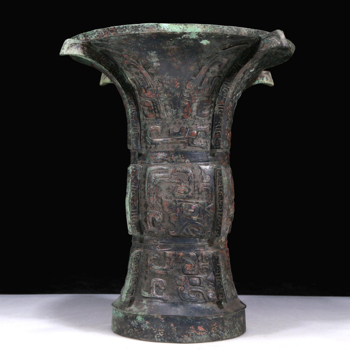 A Fabulous Bronze 'Animal Mask' Vase With Inscriptions