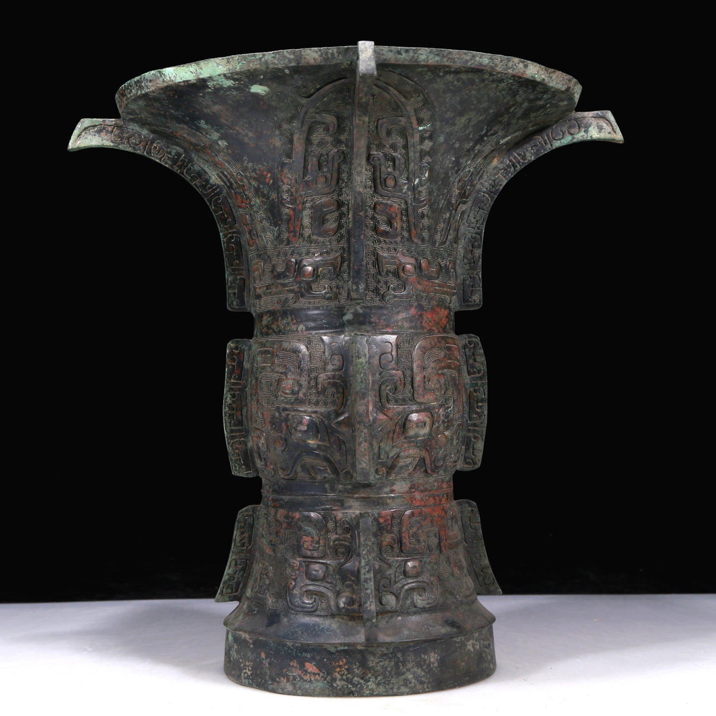 A Fabulous Bronze 'Animal Mask' Vase With Inscriptions