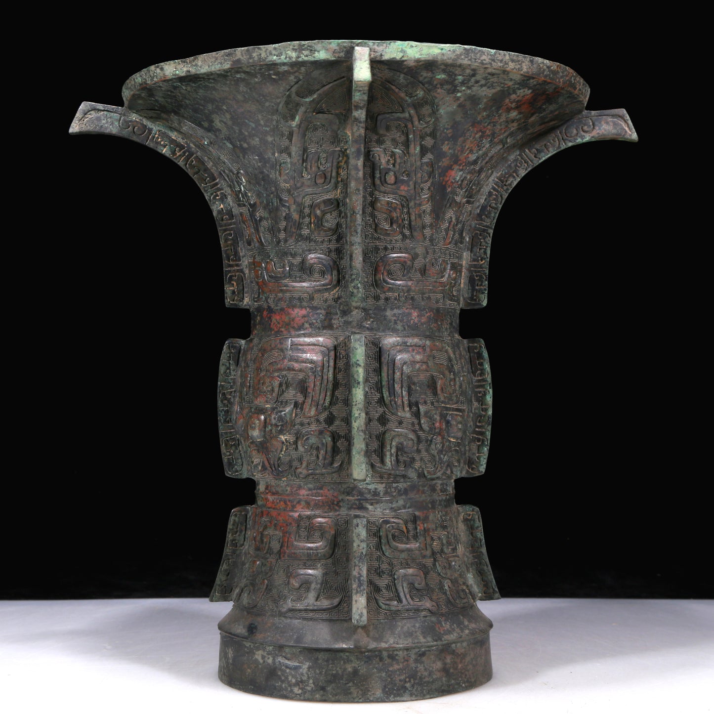 A Fabulous Bronze 'Animal Mask' Vase With Inscriptions