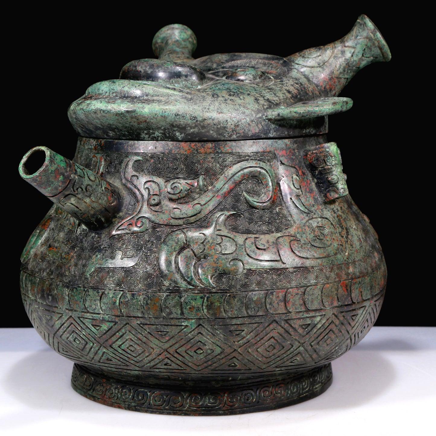 A Huge Archaic Bronze 'Auspicious Beast' Jar