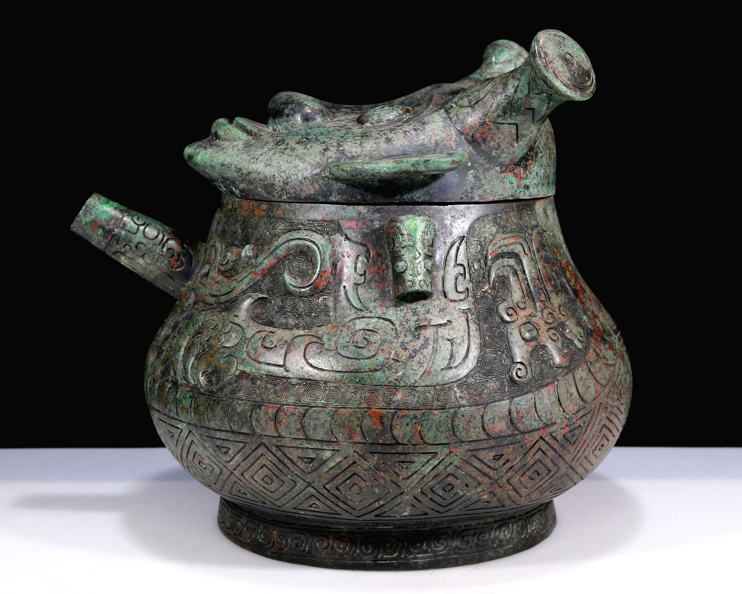 A Huge Archaic Bronze 'Auspicious Beast' Jar