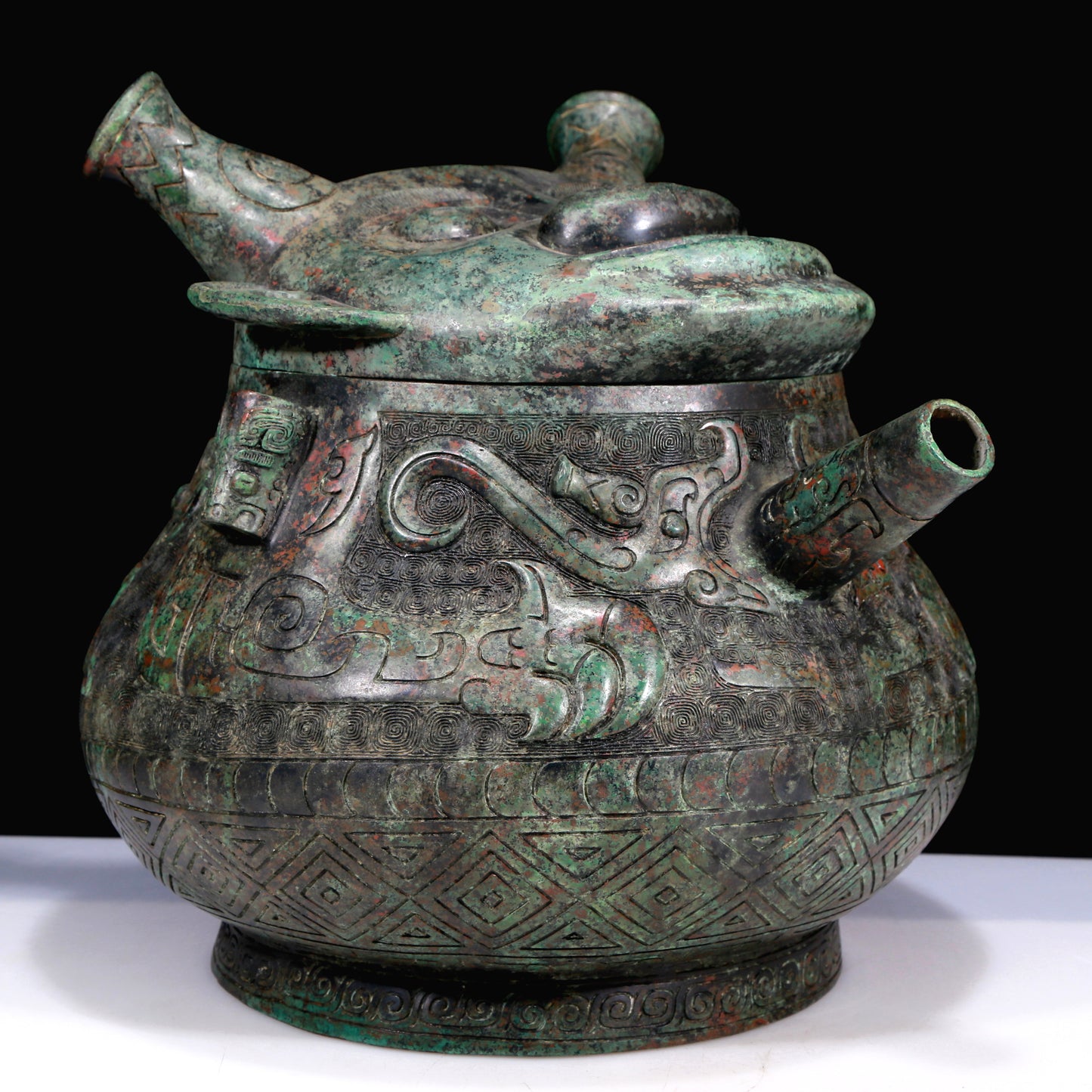 A Huge Archaic Bronze 'Auspicious Beast' Jar