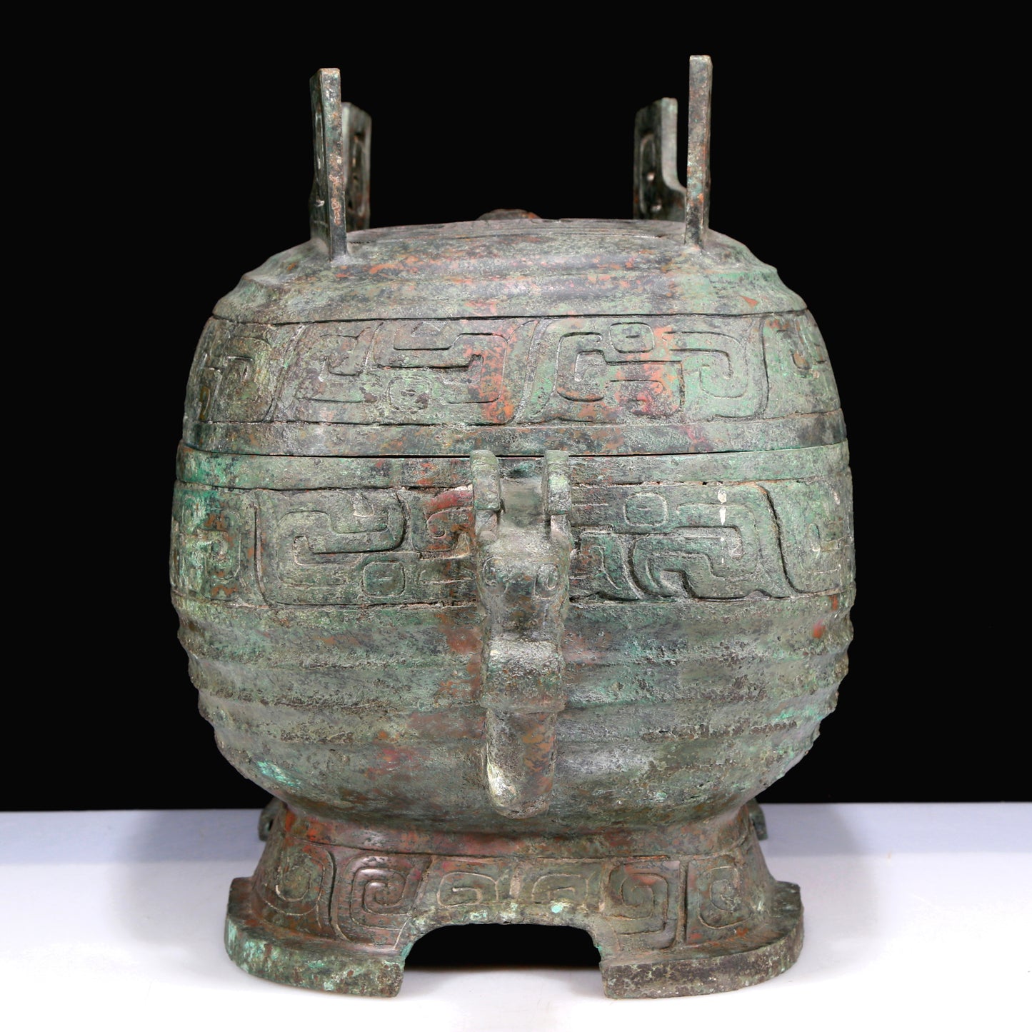 A Huge Archaic Bronze 'Dragon' Box With Inscriptions