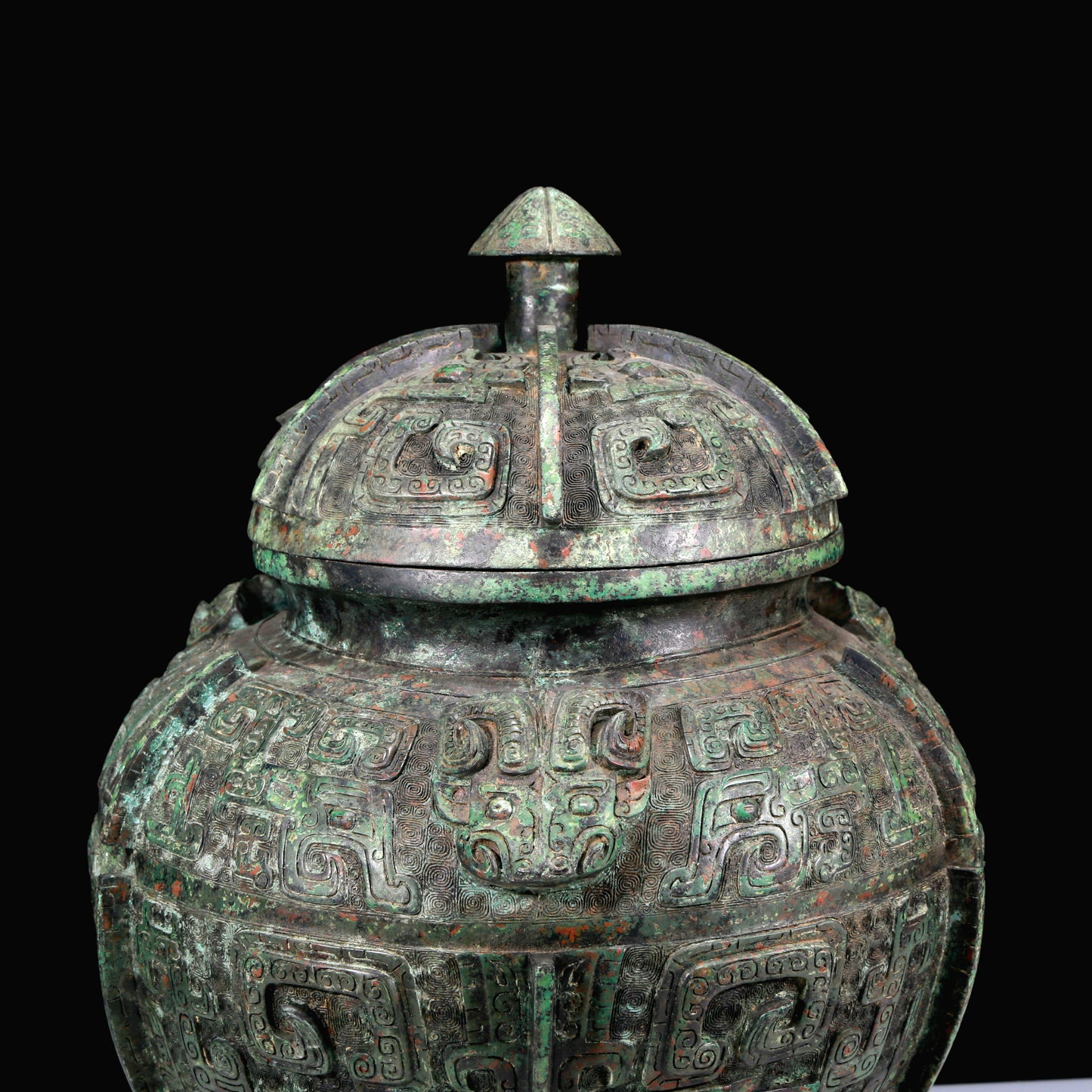 A Huge Archaic Bronze 'Animal Mask' Jar With Inscriptions