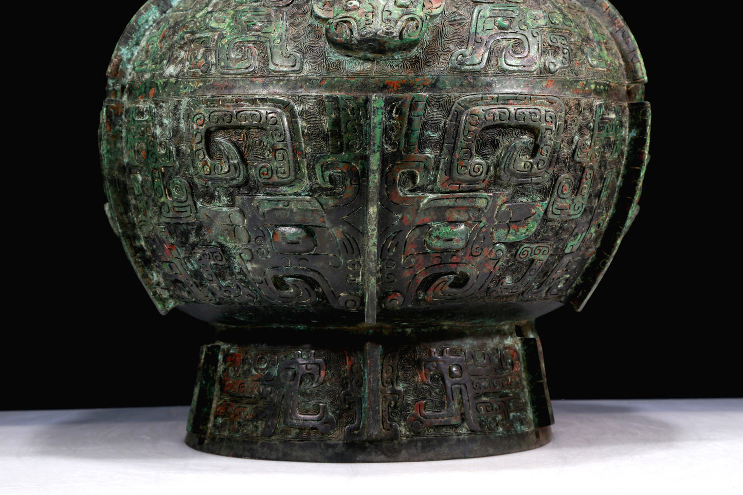 A Huge Archaic Bronze 'Animal Mask' Jar With Inscriptions