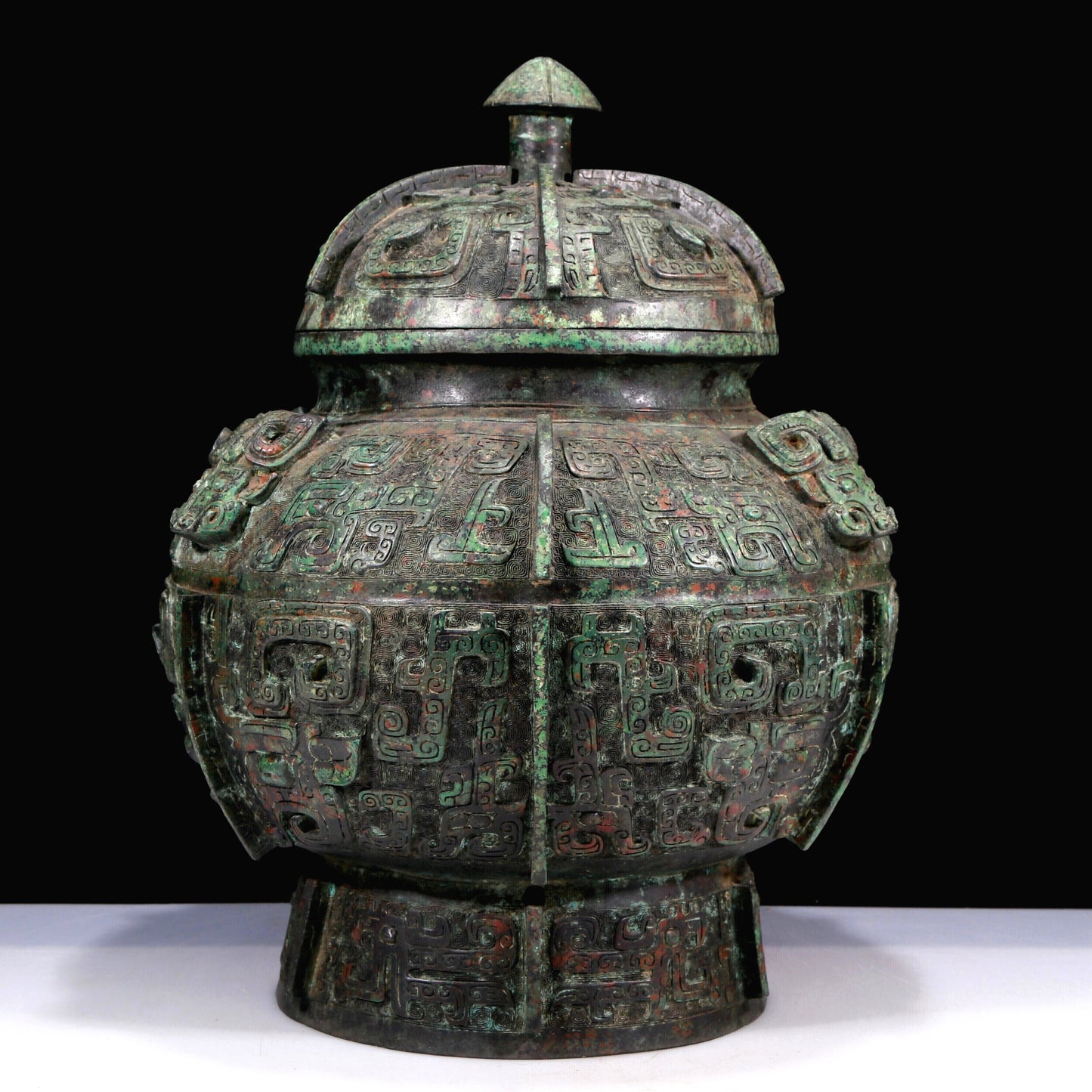 A Huge Archaic Bronze 'Animal Mask' Jar With Inscriptions