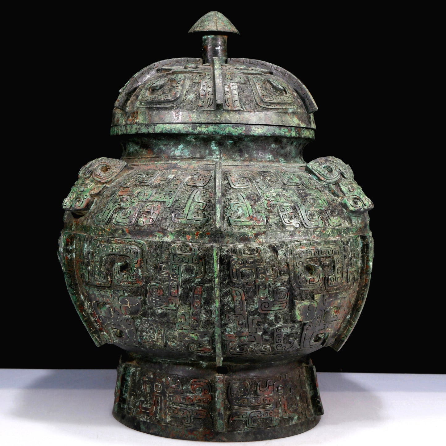 A Huge Archaic Bronze 'Animal Mask' Jar With Inscriptions