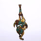 An Archaic Bronze Gold& Silver& Turquoise-Inlaid 'Auspicious Beast' Belt-Hook