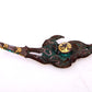 An Archaic Bronze Gold& Silver& Turquoise-Inlaid 'Auspicious Beast' Belt-Hook