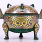 An Archaic Bronze Silver-Inlaid 'Flower' Tripod Censer And Cover