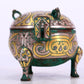 An Archaic Bronze Silver-Inlaid 'Flower' Tripod Censer And Cover