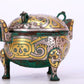 An Archaic Bronze Silver-Inlaid 'Flower' Tripod Censer And Cover