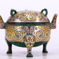 An Archaic Bronze Silver-Inlaid 'Flower' Tripod Censer And Cover