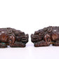 A Marvelous Pair Of Bronze Silver-Inlaid Auspicious Beasts