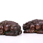 A Marvelous Pair Of Bronze Silver-Inlaid Auspicious Beasts