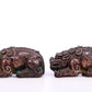 A Marvelous Pair Of Bronze Silver-Inlaid Auspicious Beasts