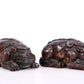 A Marvelous Pair Of Bronze Silver-Inlaid Auspicious Beasts