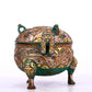 An Archaic Bronze Gold-Inlaid 'Auspicious Beast' Tripod Censer And Cover