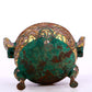 An Archaic Bronze Gold-Inlaid 'Auspicious Beast' Tripod Censer And Cover