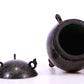 An Archaic Pair Of Bronze Gold& Silver-Inlaid 'Auspicious Beast' Tripod Censers And Covers