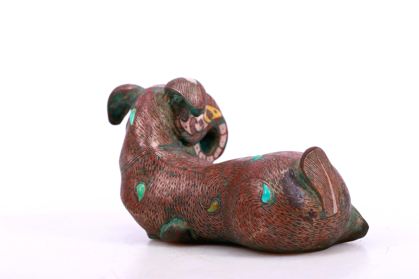 An Archaic Bronze Gold& Silver-Inlaid Ram