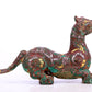 A Marvelous Bronze Gold& Silver-Inlaid Auspicious Beast