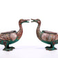 A Marvelous Pair Of Bronze Gold& Silver-Inlaid Ducks