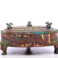 A Marvelous Bronze Gold& Silver-Inlaid 'Auspicious Beast' Tripod Box