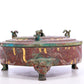 A Marvelous Bronze Gold& Silver-Inlaid 'Auspicious Beast' Tripod Box