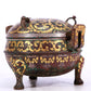 A Marvelous Bronze Gold& Silver-Inlaid 'Dragon' Tripod Censer