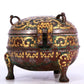 A Marvelous Bronze Gold& Silver-Inlaid 'Dragon' Tripod Censer