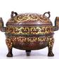 A Marvelous Bronze Gold& Silver-Inlaid 'Dragon' Tripod Censer