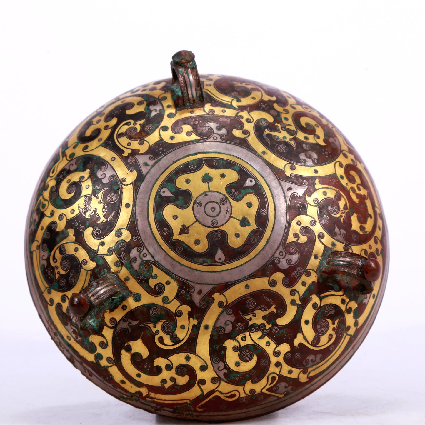 A Marvelous Bronze Gold& Silver-Inlaid 'Dragon' Tripod Censer