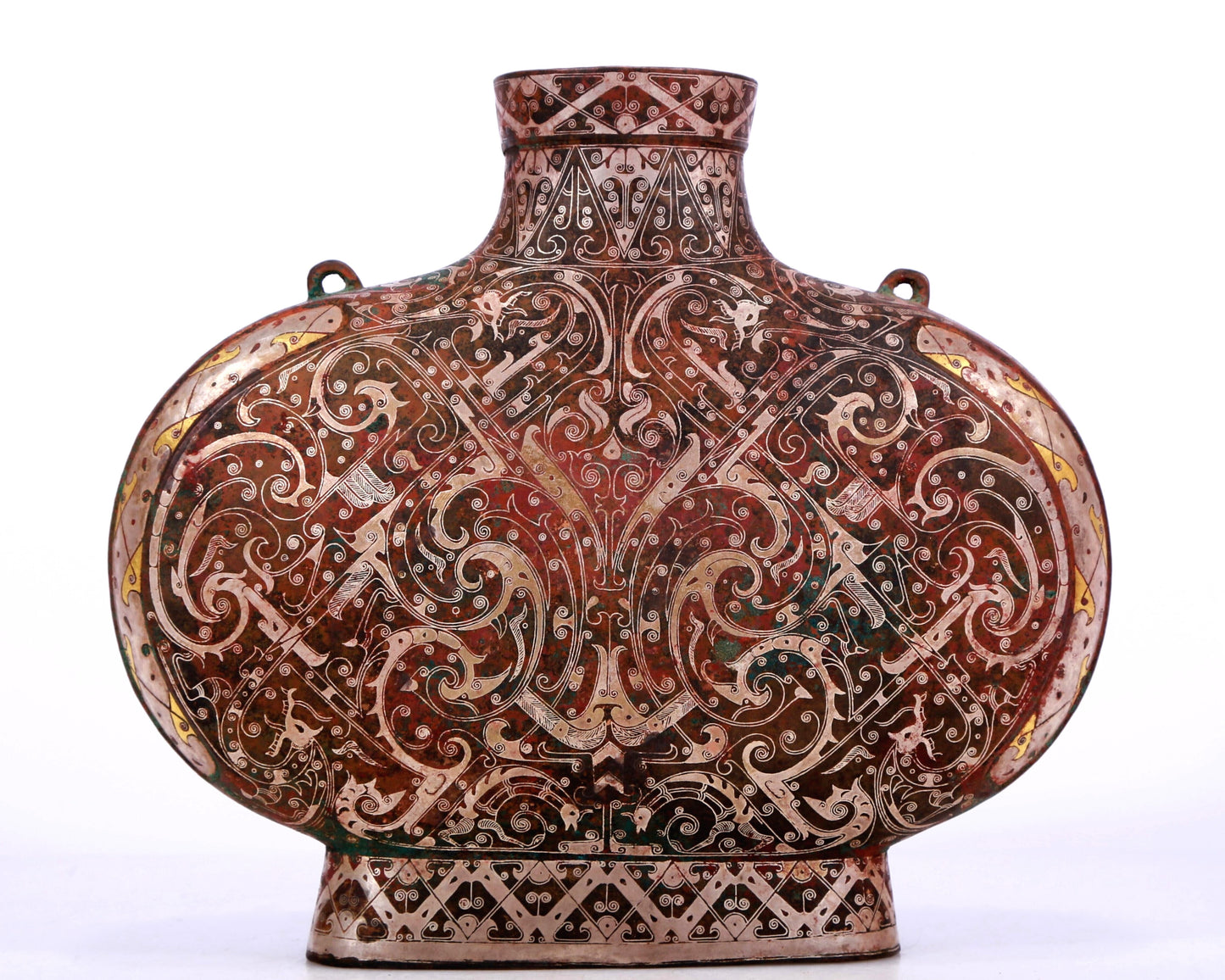 A Marvelous Bronze Gold& Silver-Inlaid 'Dragon' Pot