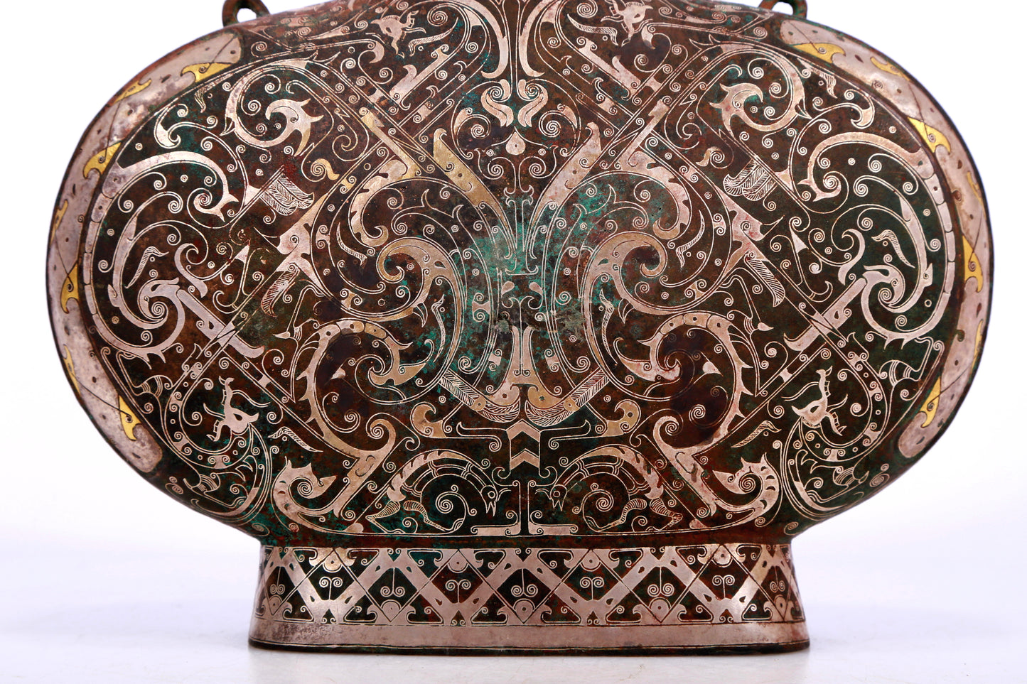 A Marvelous Bronze Gold& Silver-Inlaid 'Dragon' Pot