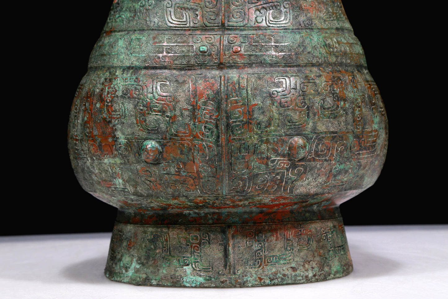 A Huge Marvelous Bronze 'Animal Mask' Vase With Inscriptions