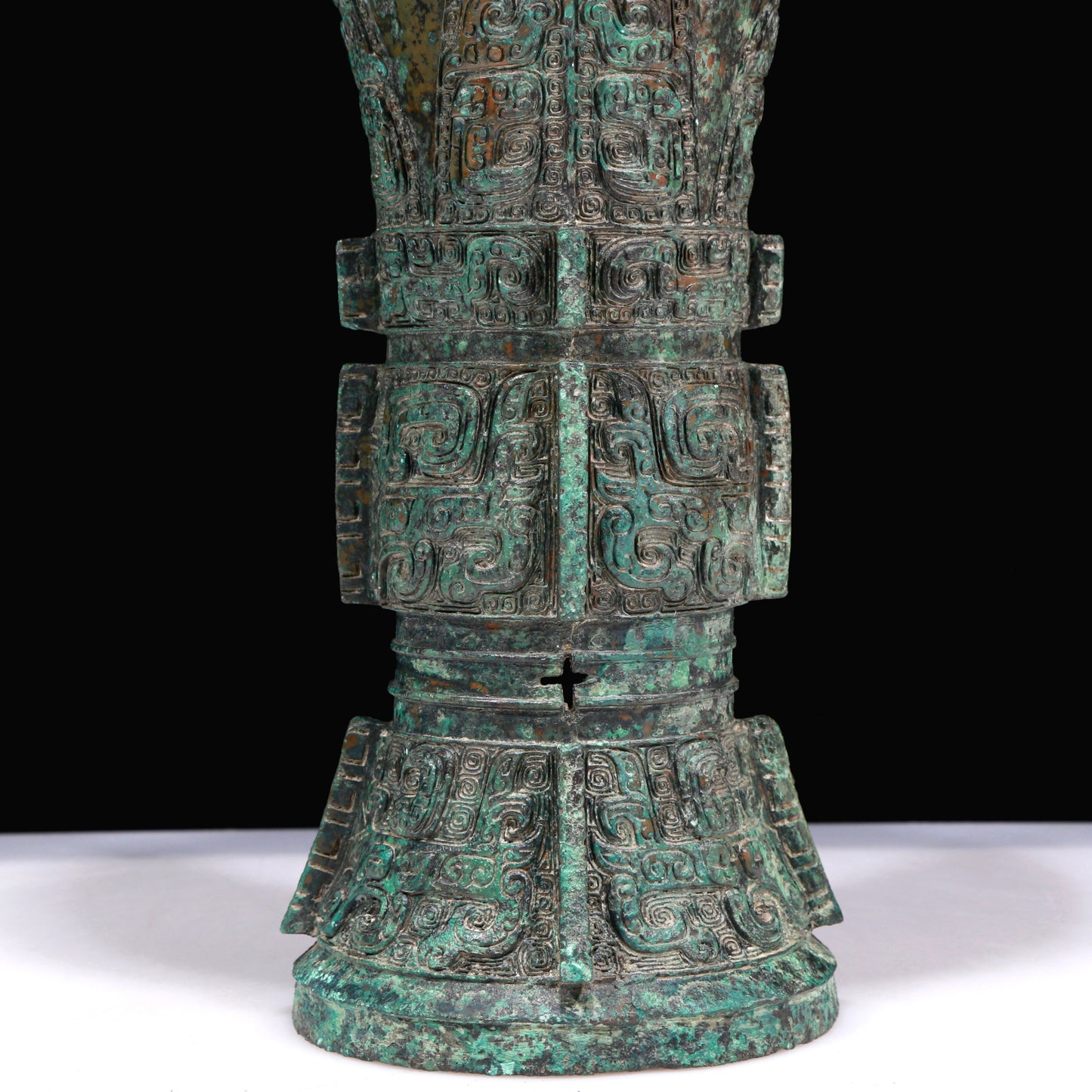 A Marvelous Bronze 'Animal Mask' Vase With Inscriptions