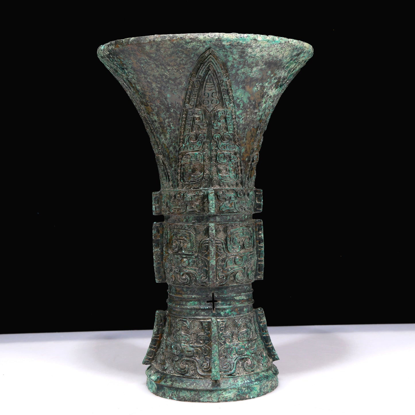 A Marvelous Bronze 'Animal Mask' Vase With Inscriptions